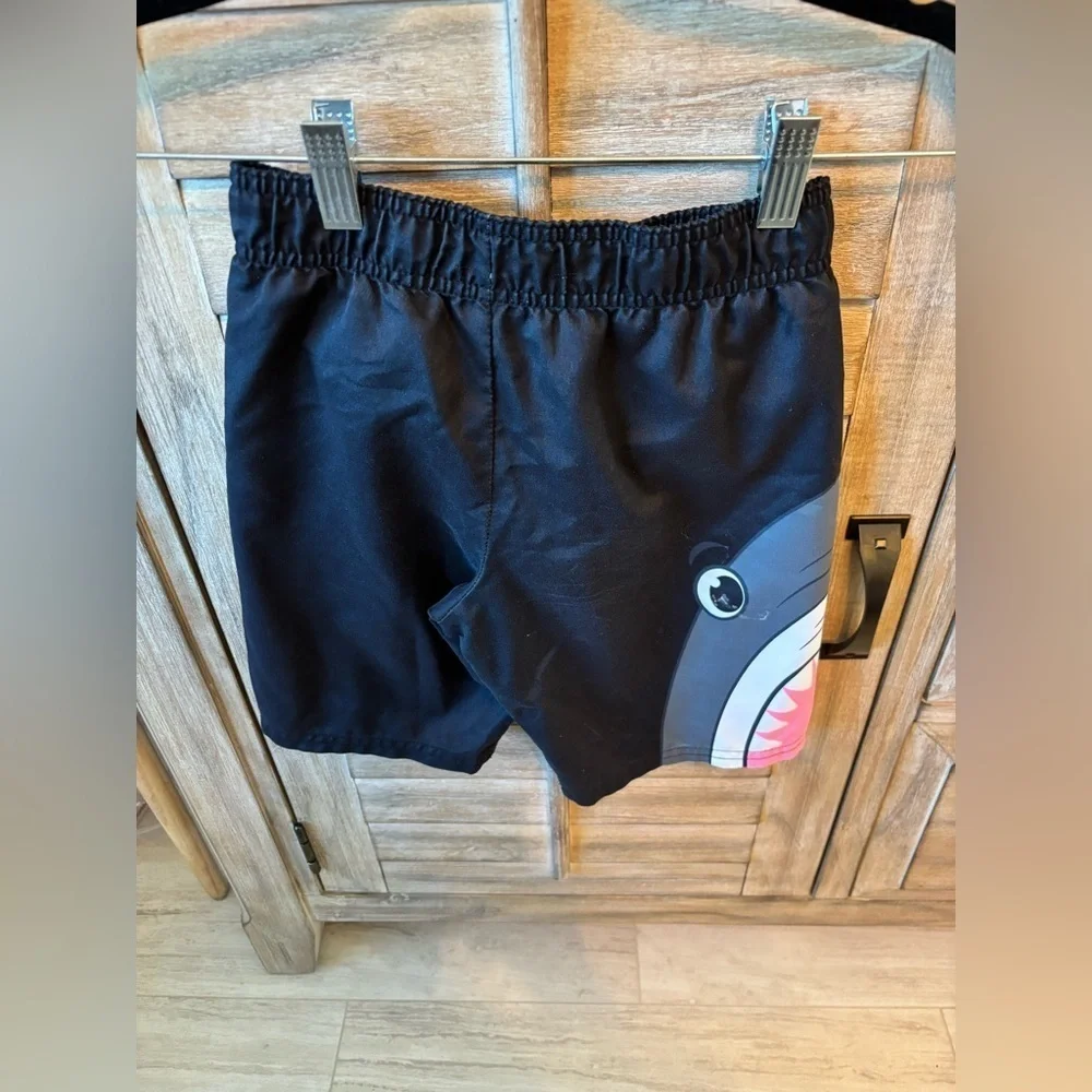 Hurley Boys Black Shark Swim Bathing Suit Shorts Size 7
